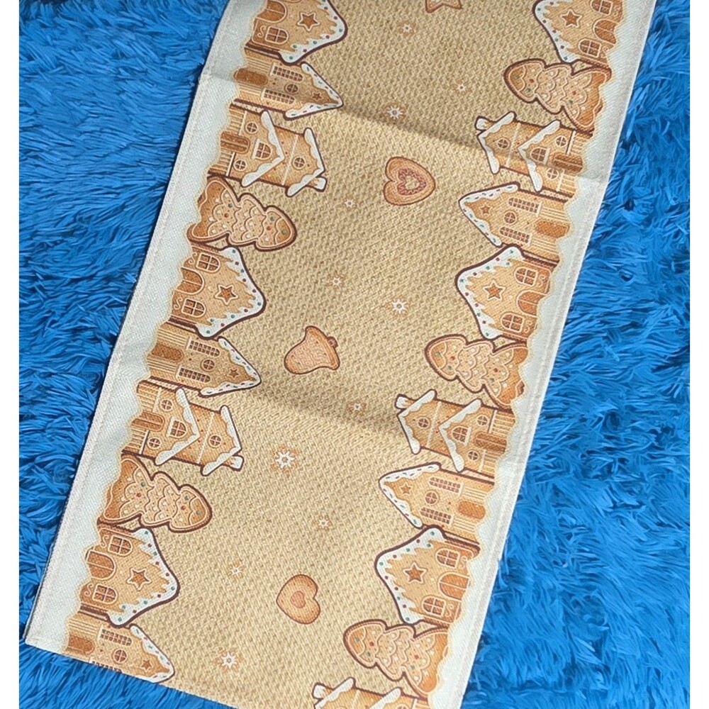 Christmas Gingerbread Table Runner 13'' x 72'' Home Dining Kitchen Decor